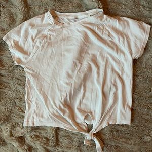 Target white crop top with top knot detail
